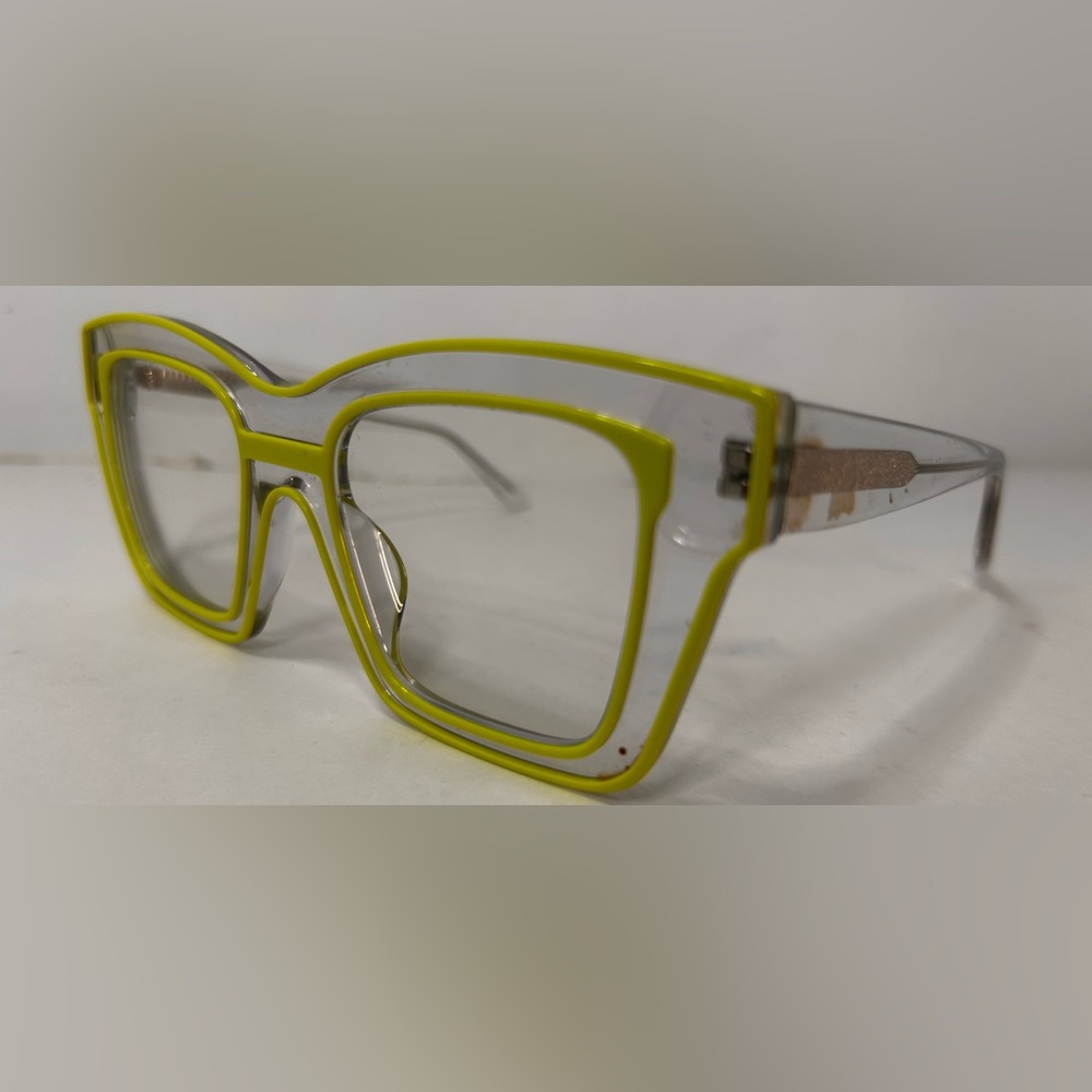 Eyeglass Frames, Clear And Neon, Thick Plastic Prescription Eyewear JGA22858-01